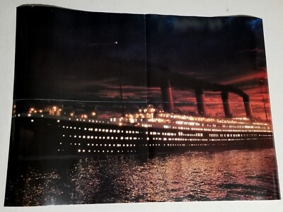 1997 Titanic Movie Scene Last Sunset Poster 19x26 Leonardo DiCaprio vtg RARE