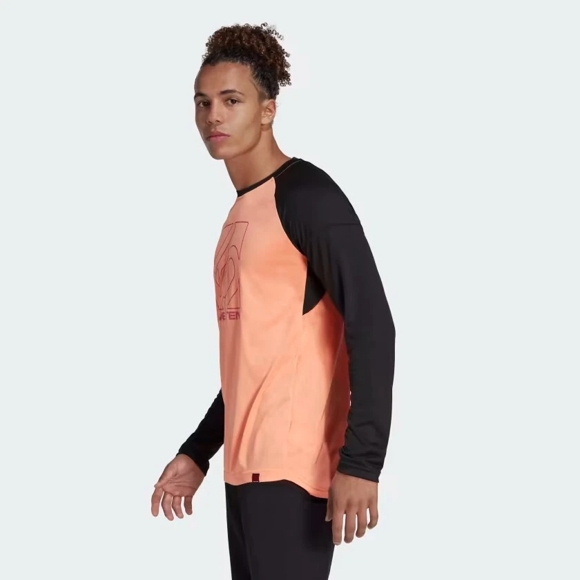 Camiseta deportiva Adidas Five Ten manga larga naranja negra ciclismo talla pequeña nueva con etiquetas Foto 2 de 4