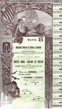SPAIN MINING &  DRILLING COMPANY  stock certificate/bond SERIES B  BEAUTY