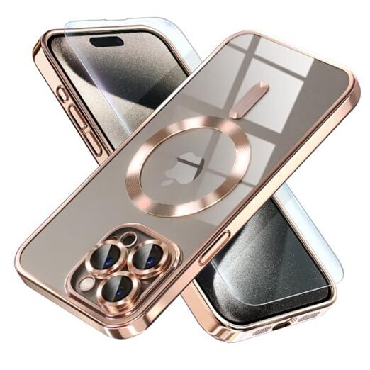 Magnetic for iPhone 15 Pro Max Case with MagSafe For iPhone 15 Pro Max Gold