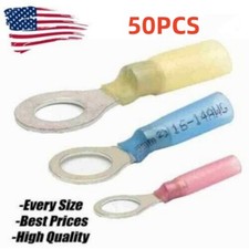 Wire Crimp Connectors Waterproof Heat Shrink Ring Terminals 22-10 AWG 50PCS USA