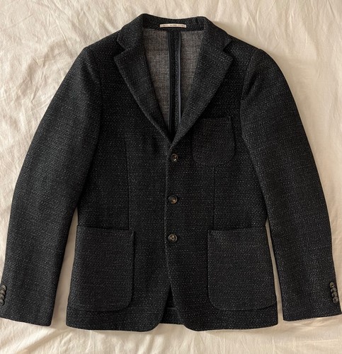Scotch & Soda Woll-Sakko Blazer Gr. S 46 schwarz strukturiert Pfeffer Salz Wolle