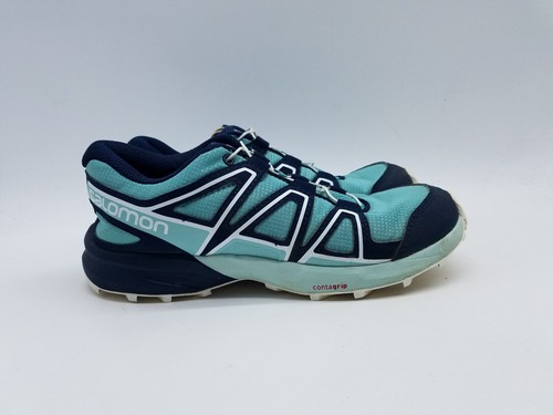 Salomon Speedcross Junior Kid's Size 5 Trail Running Shoes Light Blue Navy - Picture 2 of 12