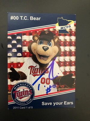 Minnesota Twins T.C. BEAR autographed 2011 Minnesota Crime Prevention
