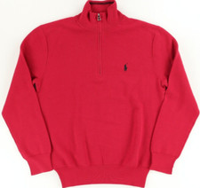 Polo Ralph Lauren Men's 1 by 4 Zip Sweater Red 2XL