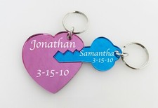 Key To My Heart Key Chain Personalized Acrylic Mirror Heart Keychain Customized