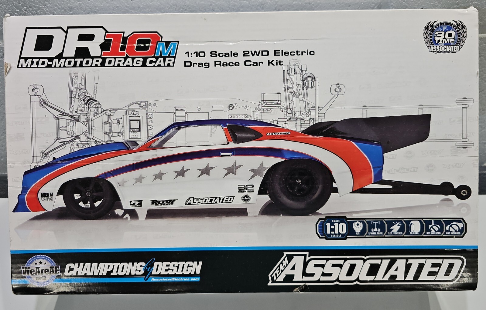 Team Associated DR10M Mid-Motor Drag Race Team Car Kit 1/10 NIB ...