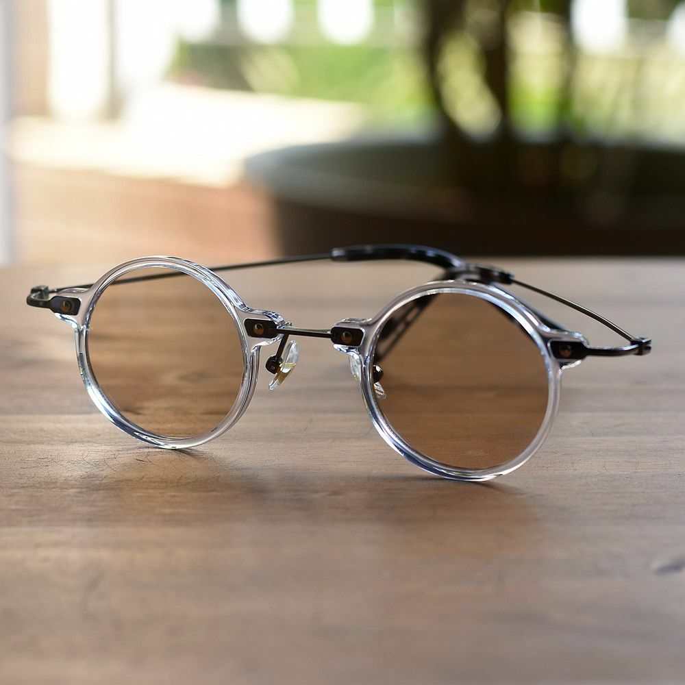 Round amber sunglasses for men crystal round glasses light amber lens  sunglasses