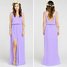 Show Me Your Mumu $162 Kendall Maxi Slit Dress Crisp Lilac Size XS Wedding
