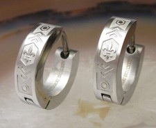 Edelstahl Creolen Titan St&auml;bchen Ohrringe Herren M&auml;nner Damen Silber Kopenhagen