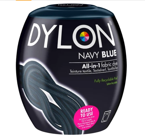DYLON Washing Machine Fabric Dye Pod for Clothes Soft Furnishings 350g Navy Blue
