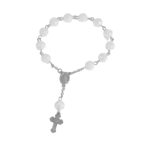 Handcrafted Wrist Jewelry Adjustable Rosary Bracelet Religious Beads Wristband - Picture 2 of 10