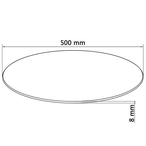 Dining Coffee Table Top Strong Tempered Glass Round 500mm, Thickness: 8mm Black - Picture 4 of 4