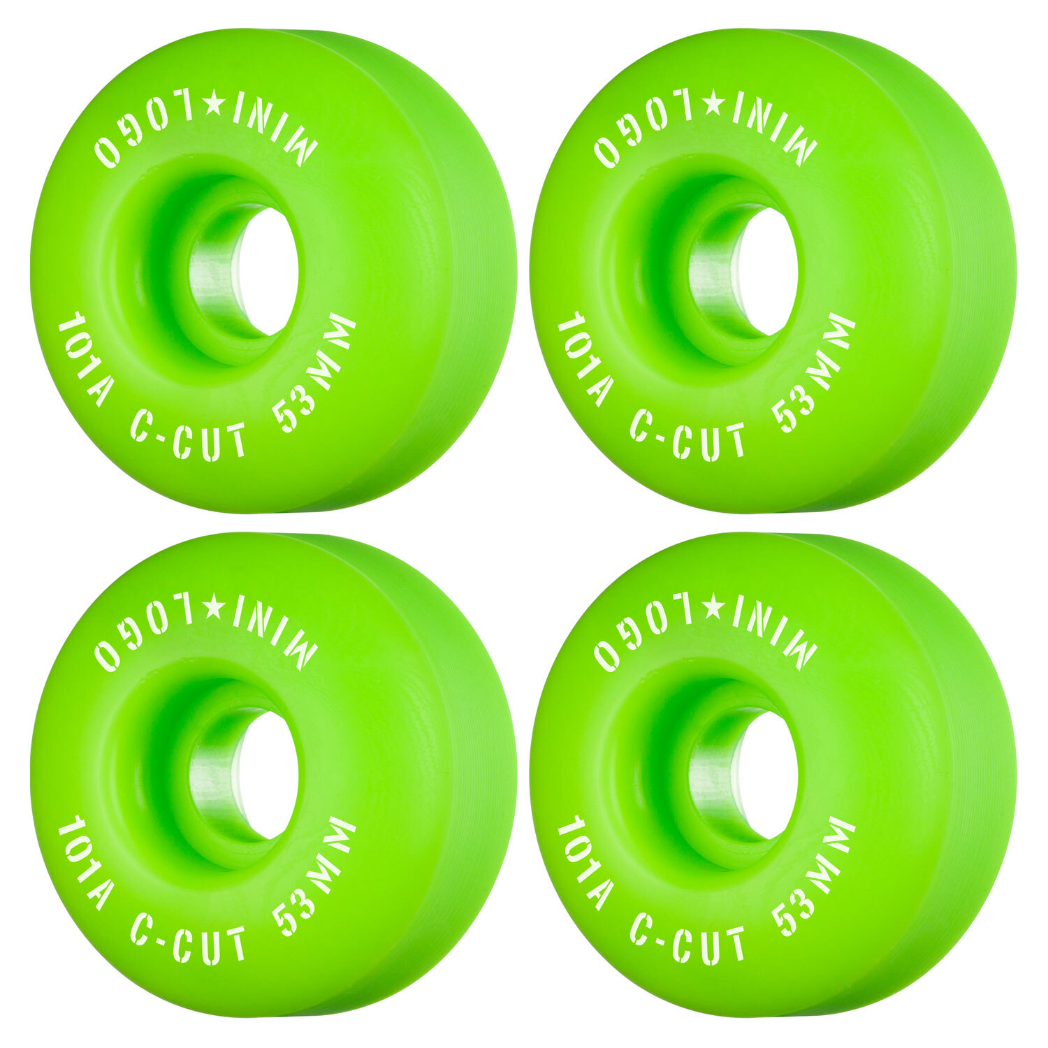 Mini Logo Skateboard Wheels 53mm C-Cut 101A Green