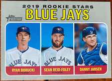 2019 Topps Heritage #376 Ryan Borucki RC/Danny Jansen RC/Sean Reid-Foley RC