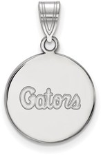 14K White Gold University of Florida Medium Disc Pendant by LogoArt (4W091UFL)