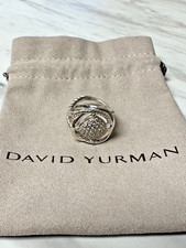 DAVID YURMAN Infinity Sterling Silver Pave Diamond Ring Size 5.5