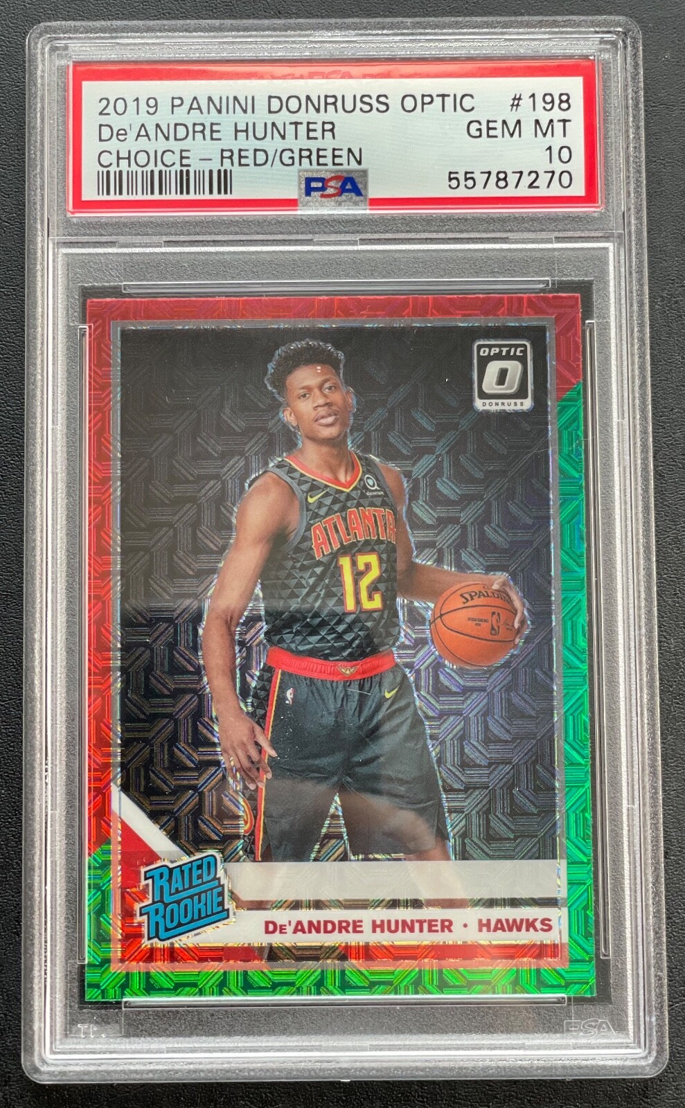 De'Andre Hunter PSA 10 GEM MINT 2019-20 Panini Optic Choice Red Green RC #198