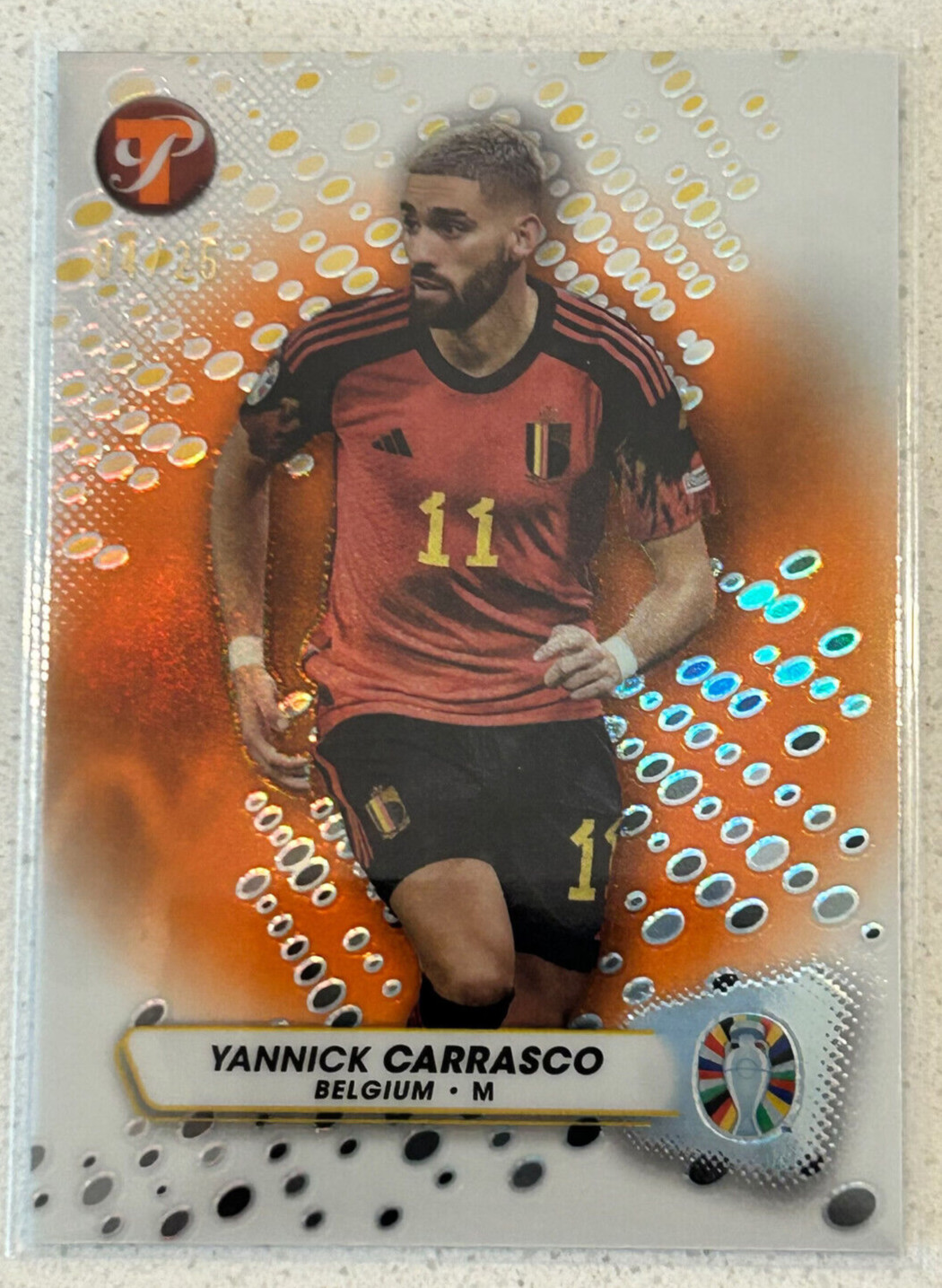 2023-24 Topps Pristine Road To Euro Yannick Carrasco Naranja 04/25 SP