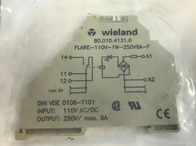 Wieland Flare Serie - 80-010-4131-0 110V-1W-250V6A-F Schnittstelle Relais Modul.