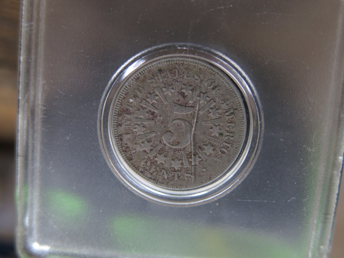 1866 Shield Nickel 5 Cents 5C Ungraded Civil War Era US Coin