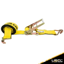 US Cargo Control 4 Inch x 20 Foot Yellow Ratchet Strap w/Wire Hooks