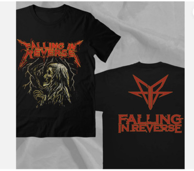 Falling In Reverse Band Retro 2009 Black Double Sided T-Shirt