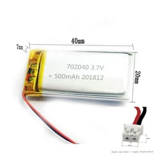 100Pcs 3.7V 500Mah 702040 Li-Polymer Li Battery Jst-Ph 2Pin 2.0 For