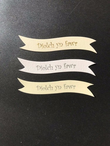 Diolch yn fawr (Welsh Thank you) banners/card toppers pk10 - Picture 3 of 5
