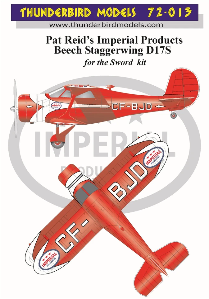 72-014 - Thunderbird Models 1:72 Imperial Products Beechcraft Staggerwing D17S