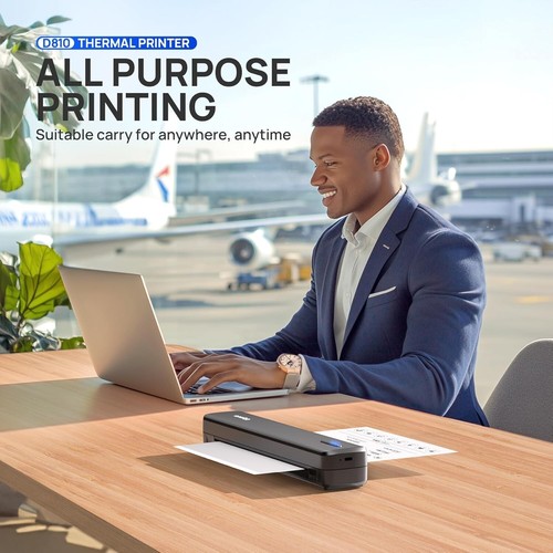 POLONO Portable Thermal Printer Wireless for Travel, Bluetooth, A4 Size Support - Afbeelding 8 van 10