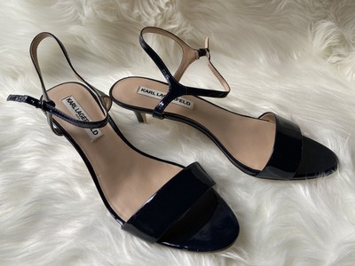 navy patent kitten heel shoes