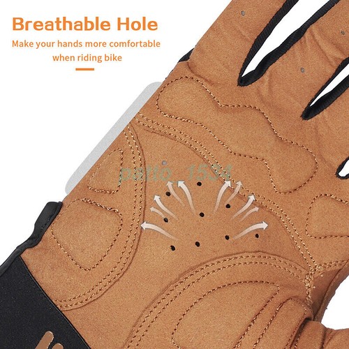 Riding Full Finger Gloves Shock Resistant Anti Slip Cycling Fishing Black Brown - Picture 10 of 17