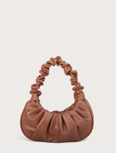 brown ruched bag