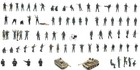 Artitec painted figures (war) for HO gauge railway model layout or dioramas