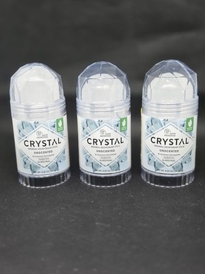  Lot Of 3 CRYSTAL Mineral  Deodorant Stick Unscented 4.25 Ounce