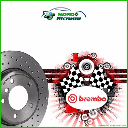Set Discs Perforated + Pads Brembo Rear For Skoda Octavia II 04>13 253MM - Zdjęcie 3 z 4