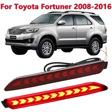2 Pcs Full Led Rear Bumper Reflector Lights Kit For Toyota Fortuner 2008-2016