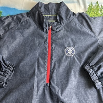 Page & Tuttle Mens Blue Wind Breaker Jacket Laguna Seca Golf Ranch Logo Size 2XL