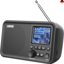 LEICKE tragbares DAB+ Radio mit Bluetooth 5.0 | DAB/DAB+ und UKW Radio, 2,41 Fa