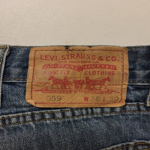 Levis 559 Relaxed Straight Jeans Mens 38x30 Blue Denim Classic Fit Pants - Picture 12 of 14
