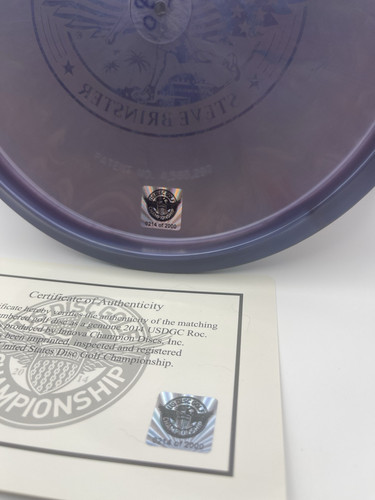 Innova Disc Golf 2014 USDGC Purple Pearl Champion Rancho USA FLAG ROC Stamp COA - Picture 3 of 3