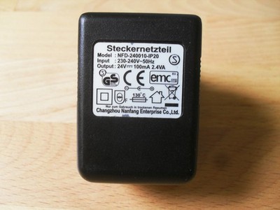 Netzteil 24V 100mA AC/DC Adapter Steckernetzteil NFD-240010-IP20