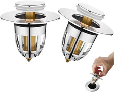 2 PCS Universal Sink Plug Replacement Steel Strainer for 33-40 MM Pop up Sink &