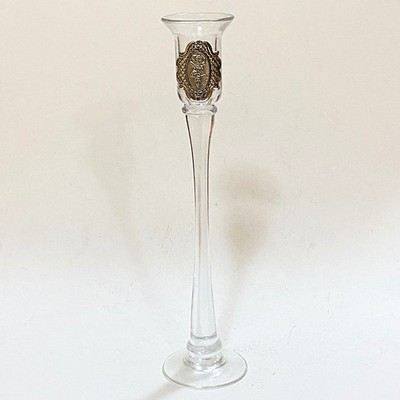 Kerzenständer transparent Glas Blume Rosa Deko Elegant Klassisch Regency