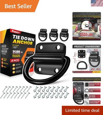 4PC Tie Down Anchor Set - 3500LB Heavy Duty D Rings for All Vehicles