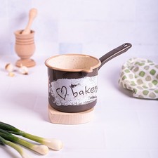 1.3-qt Metalac Bakery Saucepan Vintage Style Enamel Cooking Pot