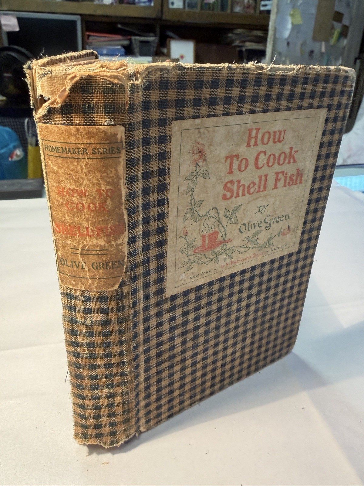 Vintage Cookbook Rare How to Cook SHELL FISH by Olive Green Hardcover 1907