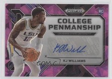 2023 Prizm Draft Picks College Penmanship Purple Ice 75/99 KJ Williams Auto 5ub