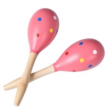 Pink Wooden Maracas for Kids  Adults Musical Shaker Instrument 2-Pack